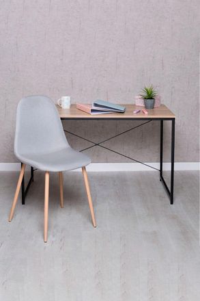 Regalos Miguel Conjuntos De Mesa Y Sillas - Conjunto Escritorio Dek Y Silla Teok Tela - Gris