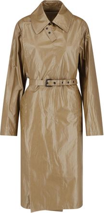 Christophe Lemaire Khaki Coated Cotton Short Belted Coat