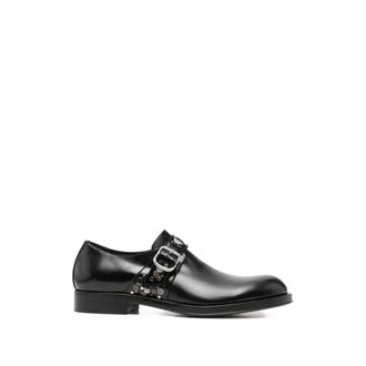 Dries Van Noten Schoenen, Heren, Zwart, 42 EU, Leer, Verfraaide Leren Monk Strap Schoenen
