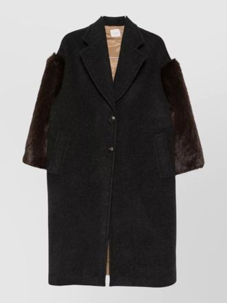 Alysi faux fur panelled fitted jacket