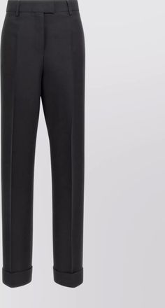 Ferragamo pleated trousers cuffed hem