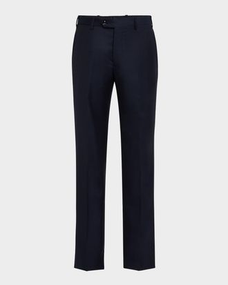 Giorgio Armani Men & apos;s Flat-Front Twill Trousers