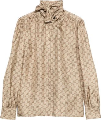 Gucci Logo-pattern Blouse