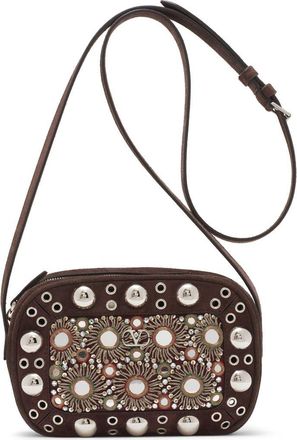 Valentino Garavani Nellcôte Leather Crossbody Bag in Multicolor/Testa Di Moro at Nordstrom