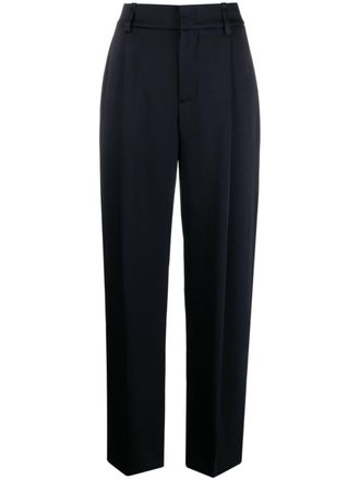 Vince box-pleat high-waisted trousers - Blue