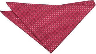 DQT Mens Geometric Pin Dot Handkerchief Pocket Square | Red & White