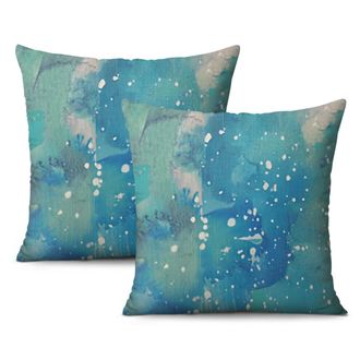 OEM Juego De Dos Fundas De Almohada De Estilo Moderno De 45 X 45 Cm (18 X 18 Pulgadas): Dise&ntilde;o Abstracto En Marr&oacute;n, Gris, Beige Y Naranja, Adecuadas Para 