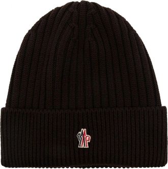 Moncler CLASSIC WOOL LOGO HAT Size: OS, colour: BROWN