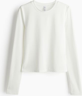 H&M Langarmshirt aus Mikrofaser - White