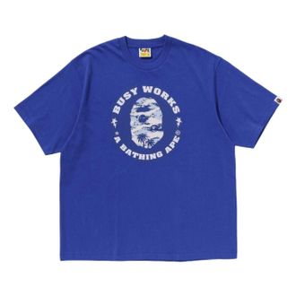 A Bathing Ape Palm Tree Camo Busy Works Sta Relaxed Fit T-Shirt Blue 1L30-110-319-BLU