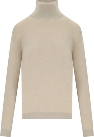 Max Mara Kiku Turtleneck Sweater - Dames - Coltruien - Beige - M - Wol - Truien & Vesten