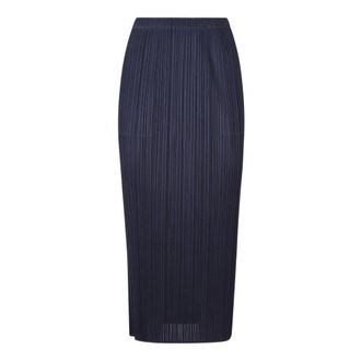 Issey Miyake Midi Skirts, female, Blue, Size: XL Midi Skirt