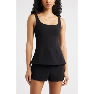 Open Edit Flared Tank in Black at Nordstrom, Size Xx-Small