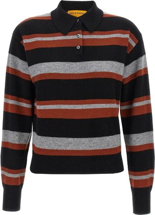 Guest In Residence Collegiate Stripe Maxi Polo Shirt - Dames - Cashmere truien - Veelkleurig - L - Kasjmier - Truien & Vesten