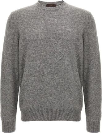 Zanone Grijze Sweaters voor Mannen - Heren - Ronde hals truien - Grijs - M - Truien & Vesten