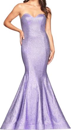Faviana Strapless Evening Gown In Lavender