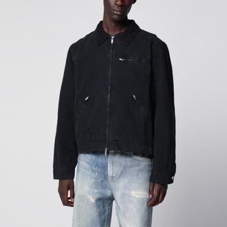 Represent Giacca con zip in cotone nera