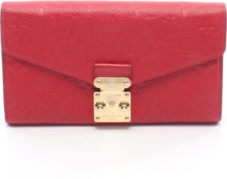 Louis Vuitton Red Color Sacrlet Monogram Empreinte Long Wallet (Bi-Fold) (Pre-Owned)