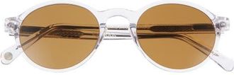 Eyebobs Board Stiff 49mm Round Polarized Sunglasses in Crystal Clear /Brown at Nordstrom