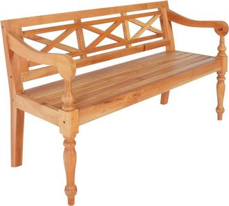 vidaXL Banco Batavia Madera De Caoba Marr&oacute;n Claro 123 Cm Vidaxl