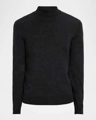 Neiman Marcus Mens Cashmere and Silk Mock Neck Sweater