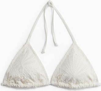 H&M Wattiertes Triangel-Bikinitop - White