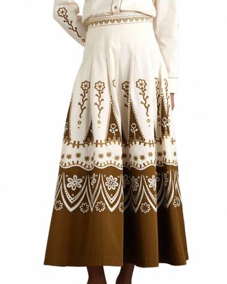 Emporio Sirenuse Amelianna Alabama Skirt In Milk Brown