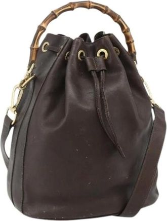 Gucci Pre-owned Bucket Bags, female, Brown, Size: ONE SIZE Pre-owned Vintage Bucket Bag