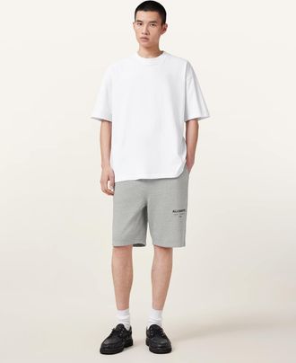 AllSaints Mens Cotton Underground Relaxed Fit Sweat Shorts, Size: XXL