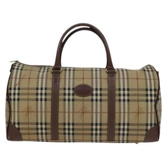Burberry Pre-owned Weekend Bags, unisex, Beige, Size: ONE SIZE Pre-owned Canvas Weekend Bag