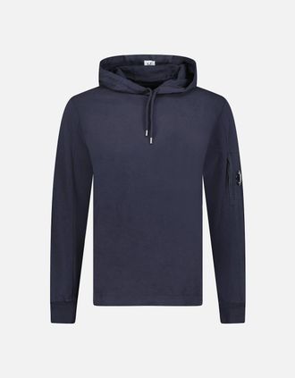 C.P. Company Mens CP Company Hooded Lens Light Fleece Sweatshirt Midnight Blue - Navy - Size: 38