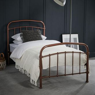 LPD Furniture 3 Feet Halston Single Bed - Metal - L200 x W101 x H113 cm - Copper