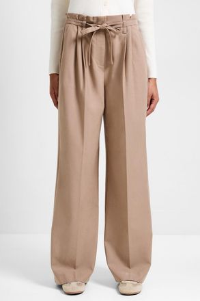 French Connection Womens Camel Wide-Leg Pleated Trousers - Size 16 UK