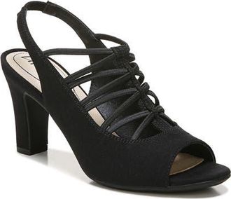 Life Stride Cabaret Slingback Sandal in Black Fabric at Nordstrom, Size 8.5