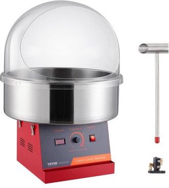 OEM Elektrische Zuckerwattemaschine, 1 Kw Zuckerwatteger&auml;te, Kommerzielle Zuckerwattemaschine Mit Abdeckung, Edelstahlsch&uuml;ssel & Zuckerl&ouml;ffel, F&uuml;r Kinderg