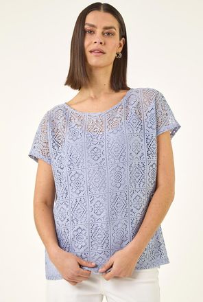 Roman Lace Overlay Top