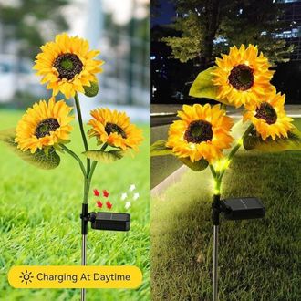 OEM Lampara Solar - Girasol - 72,5 Cm - Iluminaci&oacute;n Exterior Sin Cable - Pack De 4