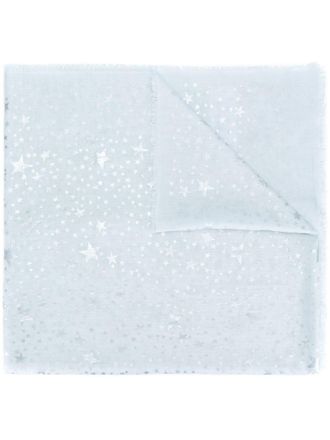 Stella McCartney star print scarf - women - Modal/Silk - One Size - Blue