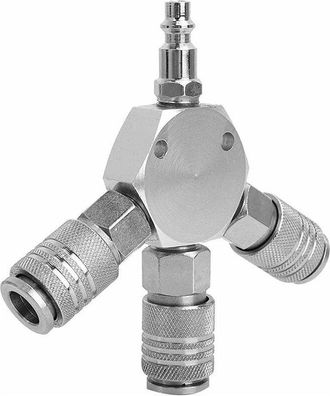 OEM Distribuidor De Aire Comprimido En Forma De Y - Acoplamiento R&aacute;pido - 3 V&iacute;as - Conexi&oacute;n Neum&aacute;tica - Acoplamiento R&aacute;pido - 1/4 F-npt