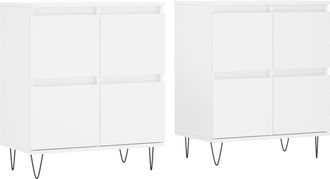 vidaXL Aparadores 2 Uds Madera Contrachapada Blanco Vidaxl