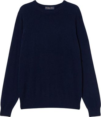 Brooks Brothers Cashmere Crewneck Trui - Heren - Cashmere truien - Blauw - XL - Kasjmier - Truien & Vesten