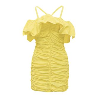 Msgm Msgm, Dames, Jurken, Geel, Maat: XS Zijde