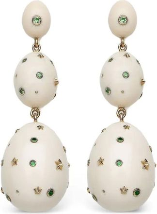 Bibi van der Velden Orecchini Mammoth in oro giallo 18 carati con zaffiri