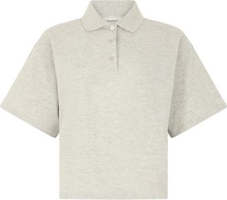 Saint Laurent Cassandre Polo Shirt - Dames - Polos - Grijs - S - Katoen - Tops