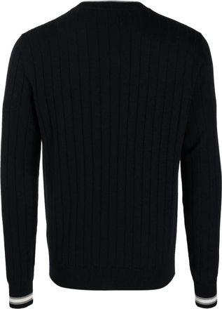 PESERICO Womens V-Neck Ribbed-Knit Virgin-Wool Jumper Aw23 M