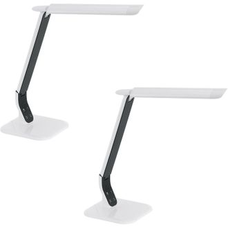 Loops 2 PACK Table Desk Lamp White Steel Black Plastic Touch On/Off LED 6W Included