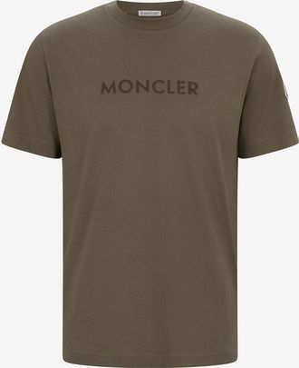 Moncler Kurzarm-T-Shirt mit Silikon-Logo
