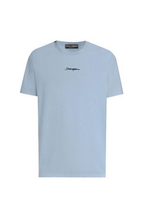Dolce & Gabbana EMBROIDERED LOGO T SHIRT Size: 48, colour: BLUE