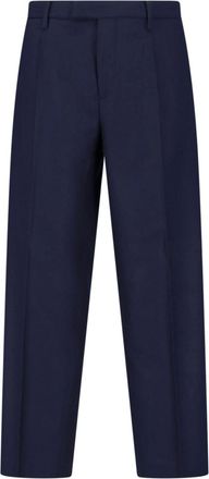BRIGLIA 1949 Blue Marguttas High-Waisted Virgin Wool Straight-Leg Pants