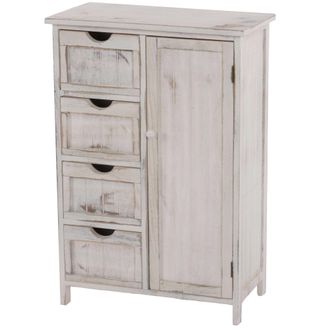 Hhg Hhg - Nunca Usado] C&oacute;moda 044, Shabby-look Vintage 82x55x30cm, Blanca